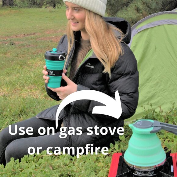 Camping Kettle Boiling Water w/Mugs Collapsible Travel Camping Tea Kettle NWT - Picture 5 of 9